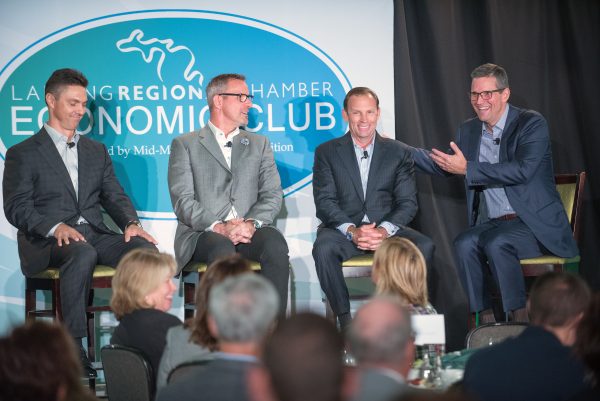 Left to right: Tom Archipley, President/CEO of Centurion Medical Products; Glenn Granger, President/CEO of Granger Construction; Brig Sorber, Executive Chairman of TWO MEN & A TRUCK®; Keith Granger, President/CEO of Granger